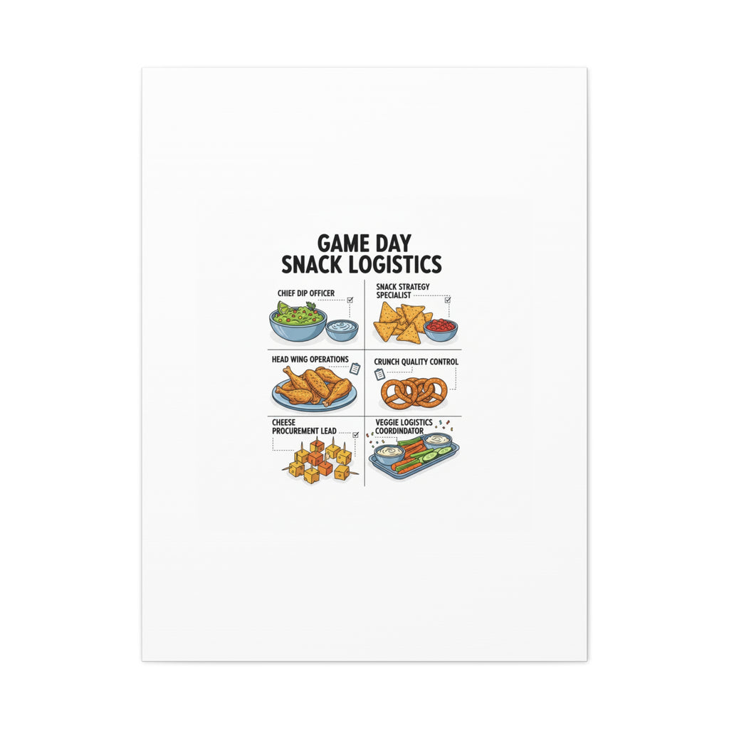 Game Day Snack Logistics Canvas, Dip Strategist Poster | Game Day Blueprint