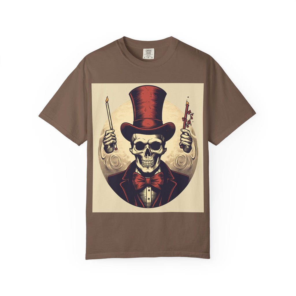 Skull Magician T-Shirt — Vintage Top Hat Skeleton Graphic Tee