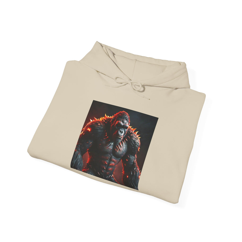 Gorilla King Graphic Hoodie — Dramatic Red-Light Primate Portrait