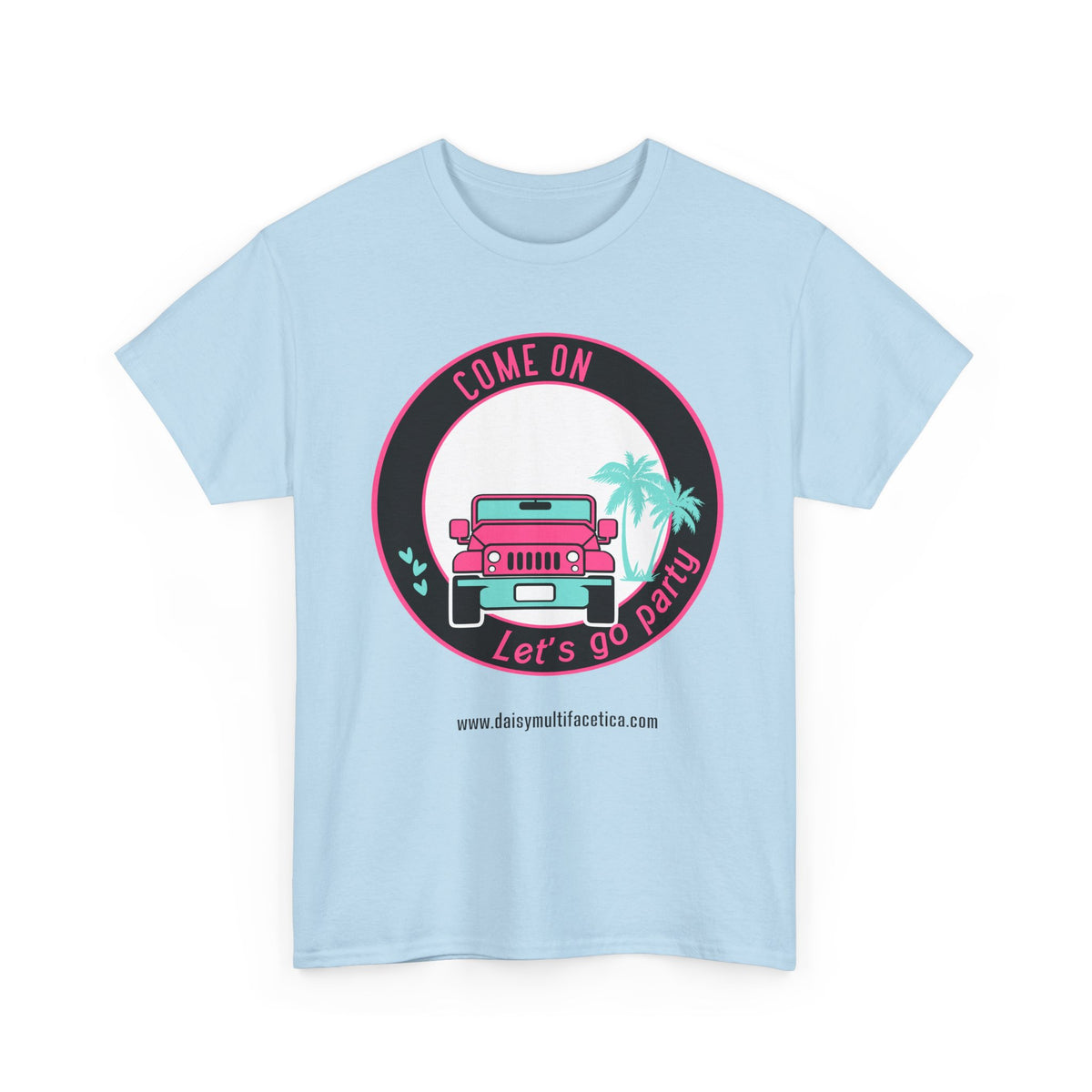 Jeep Beach Party Tee – “Come On Let’s Go Party” Retro Palm Graphic T-Shirt