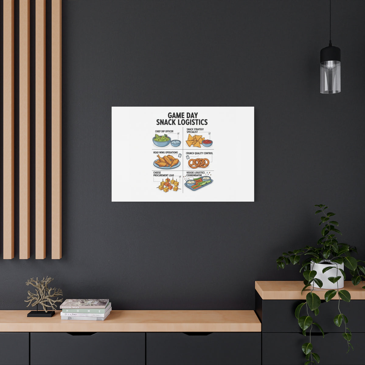 Game Day Snack Logistics Canvas, Dip Strategist Poster | Game Day Blueprint