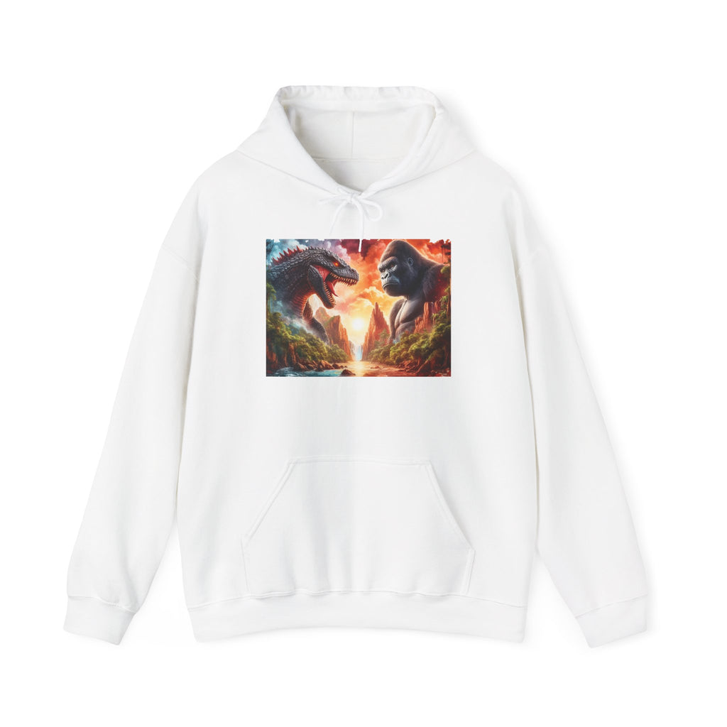 Dragon Battle Hoodie - Mythical Dragon Sunset Graphic Sweatshirt