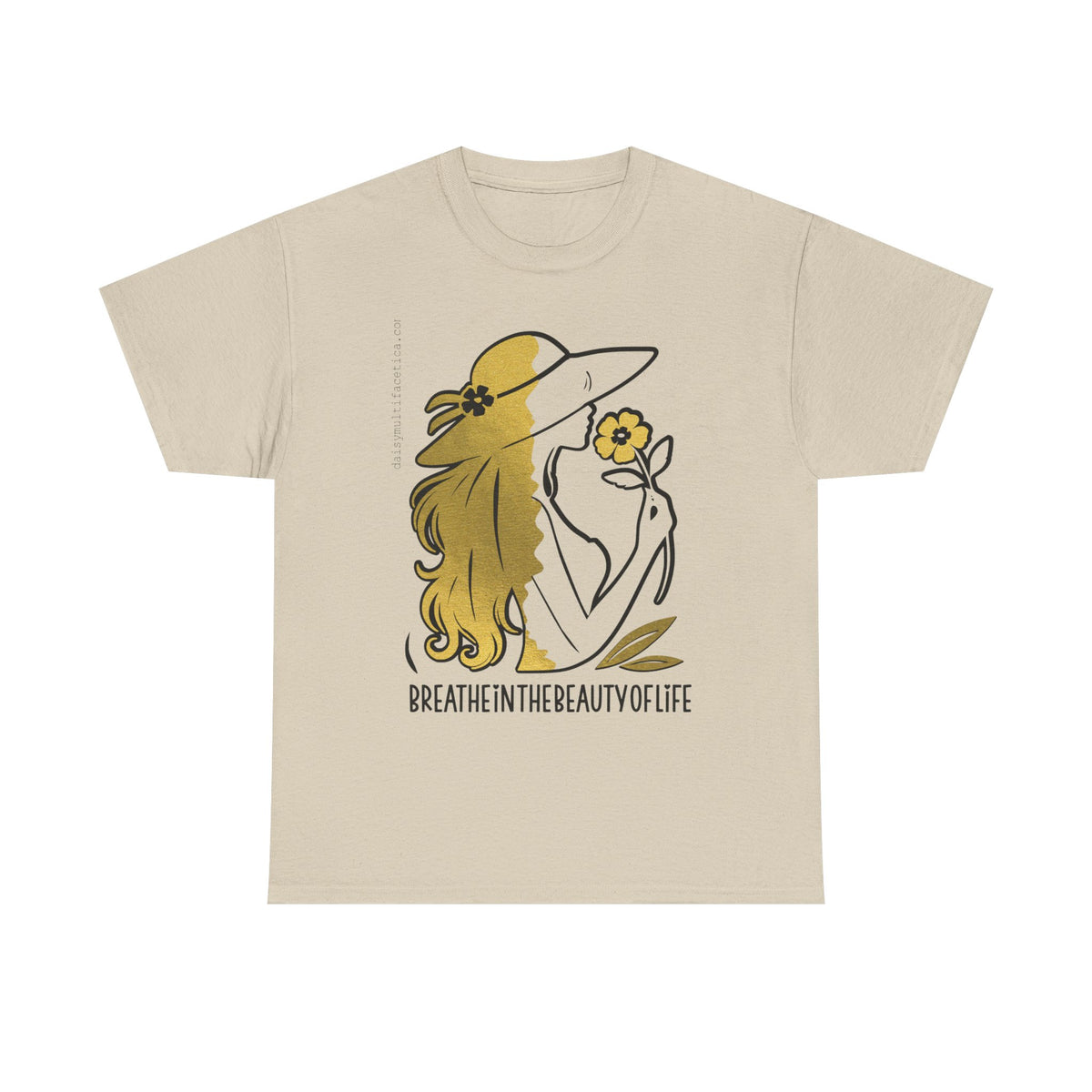 Women’s Floral Mindfulness Tee — “Breathe in the Beauty of Life” Graphic Shirt