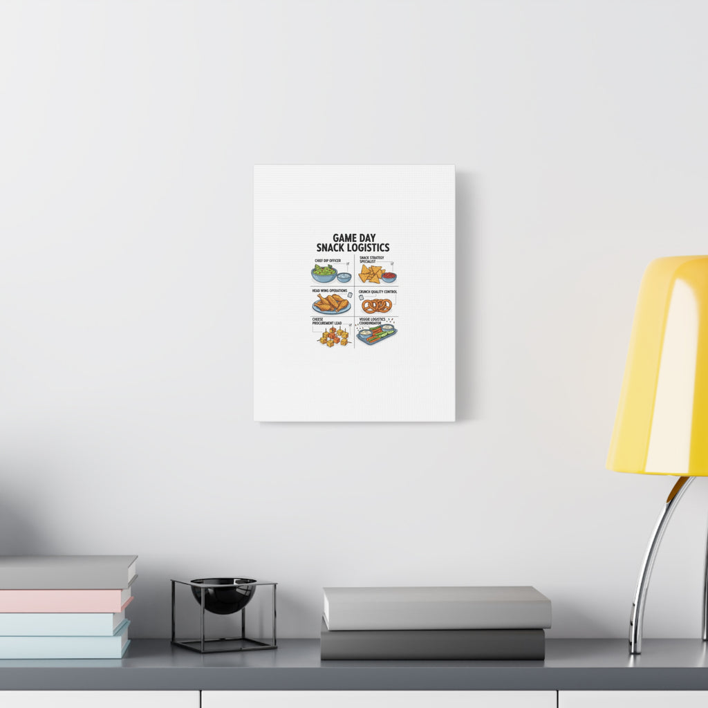 Game Day Snack Logistics Canvas, Dip Strategist Poster | Game Day Blueprint