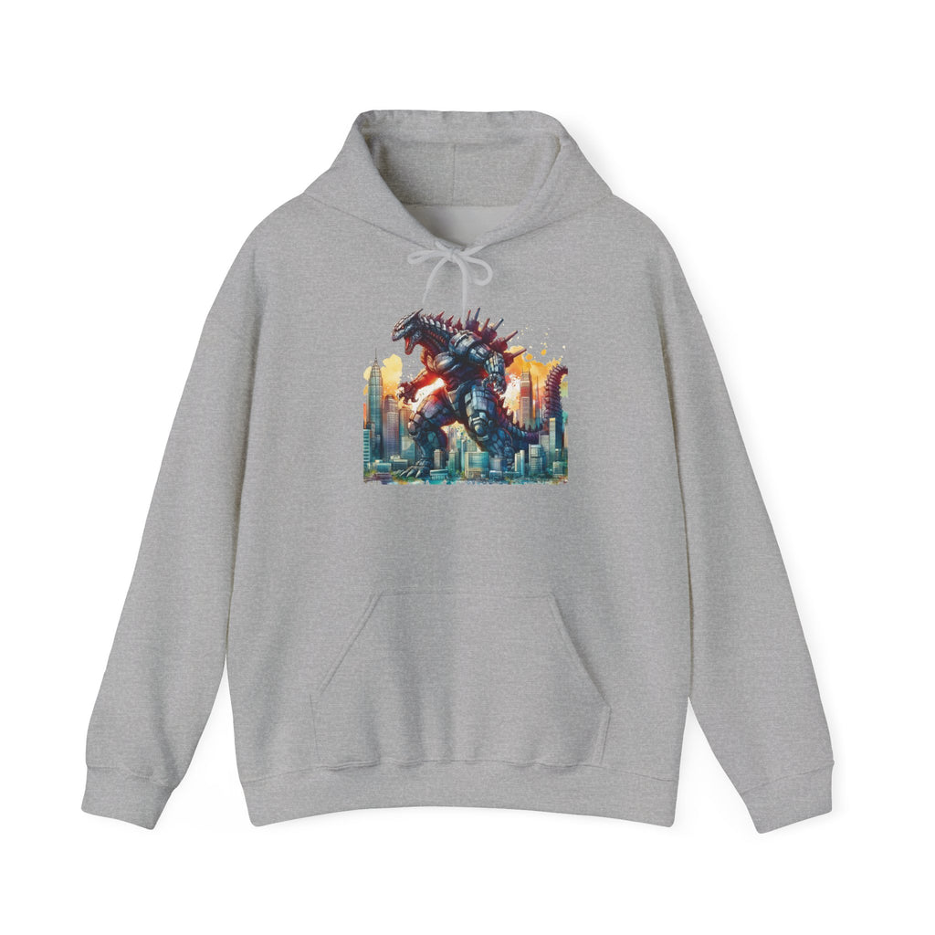 Godzilla Cityscape Hoodie – Retro Monster Graphic Pullover