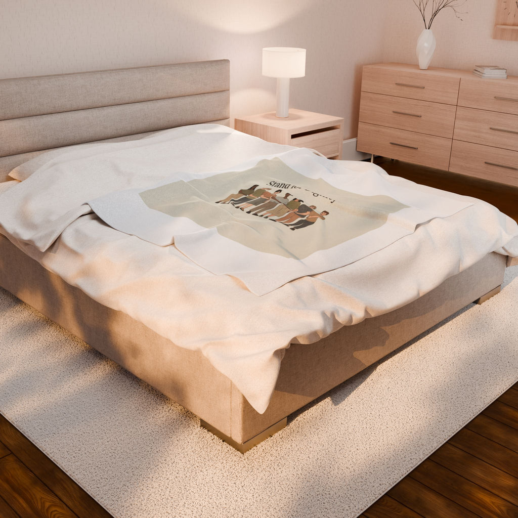 Stand for Dignity Velveteen Plush Blanket | Unity, Human Dignity, Inclusive Design