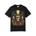 Skull Gambler T-Shirt — Vintage Top Hat Skull with Dice & Cards Graphic