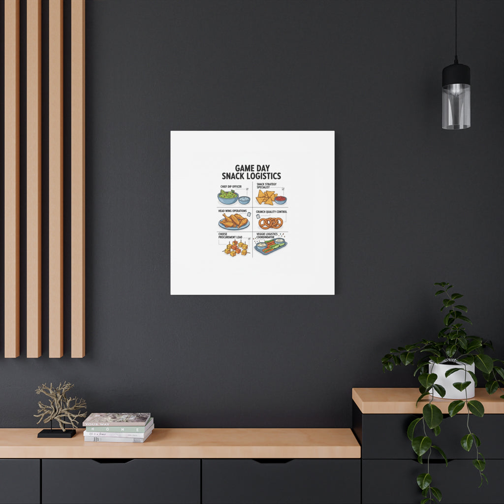 Game Day Snack Logistics Canvas, Dip Strategist Poster | Game Day Blueprint