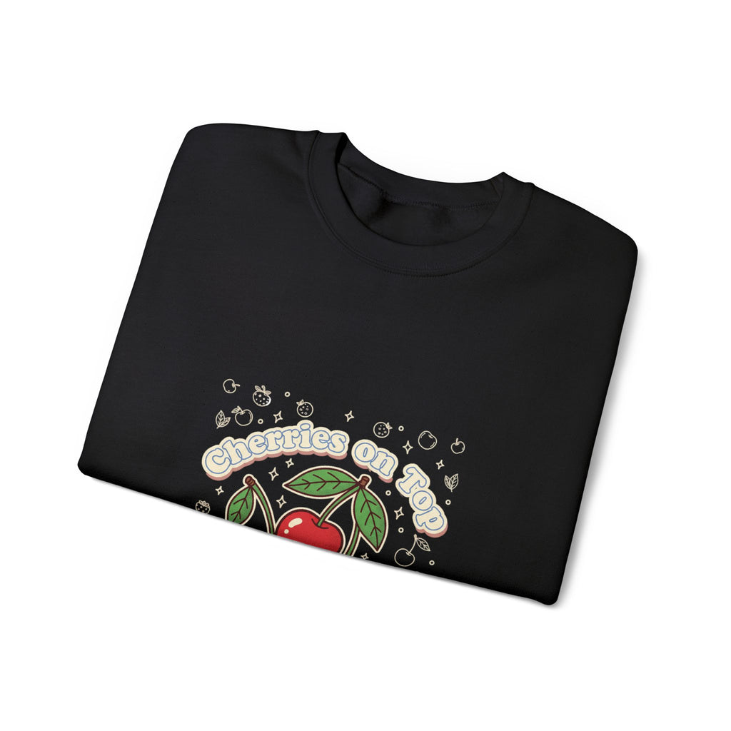 Cherries on Top Crewneck Sweatshirt | vintage cherry design, kawaii fruit graphic