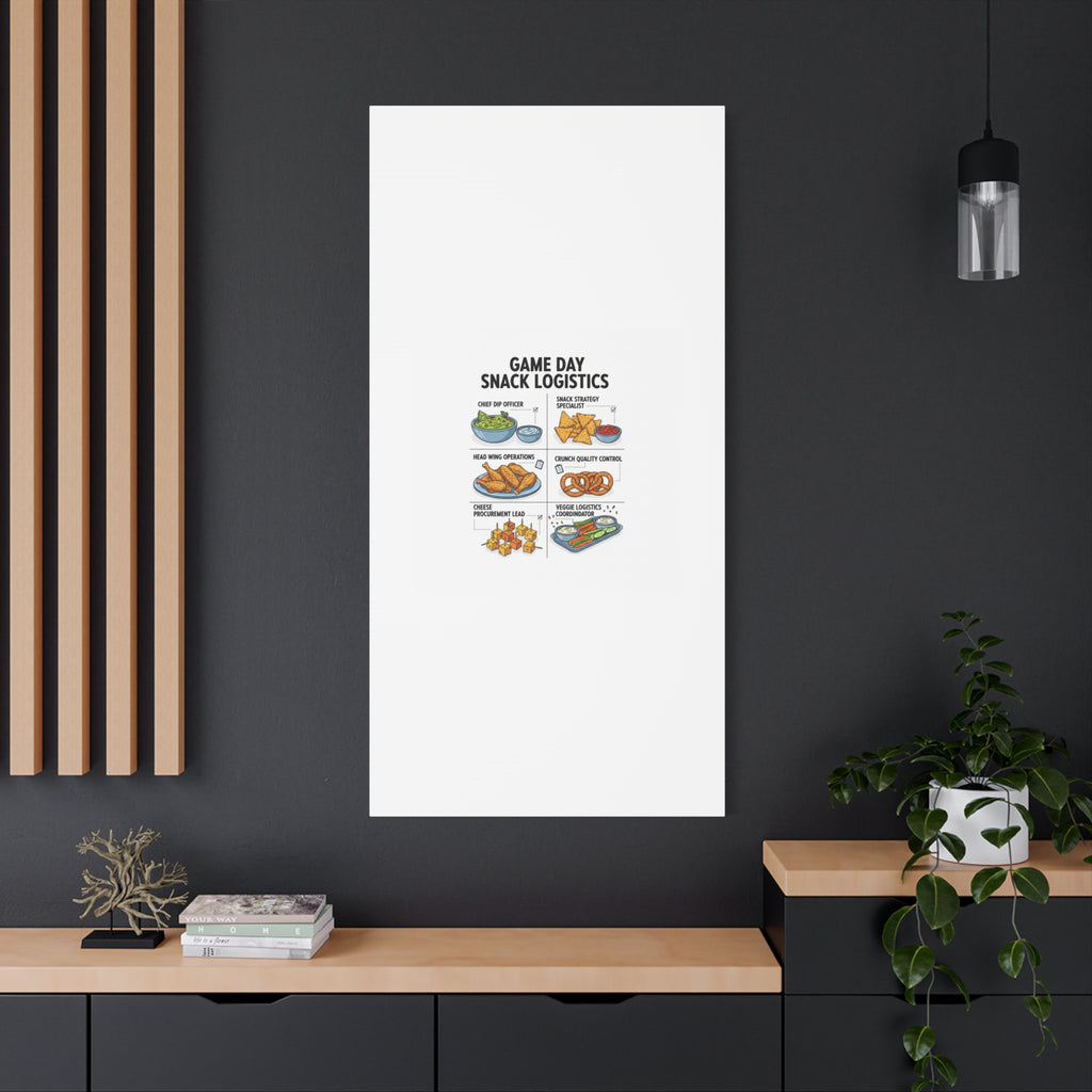 Game Day Snack Logistics Canvas, Dip Strategist Poster | Game Day Blueprint