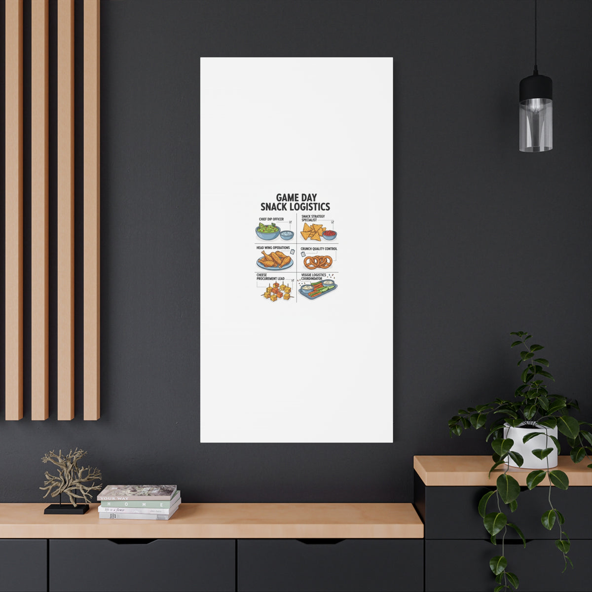 Game Day Snack Logistics Canvas, Dip Strategist Poster | Game Day Blueprint
