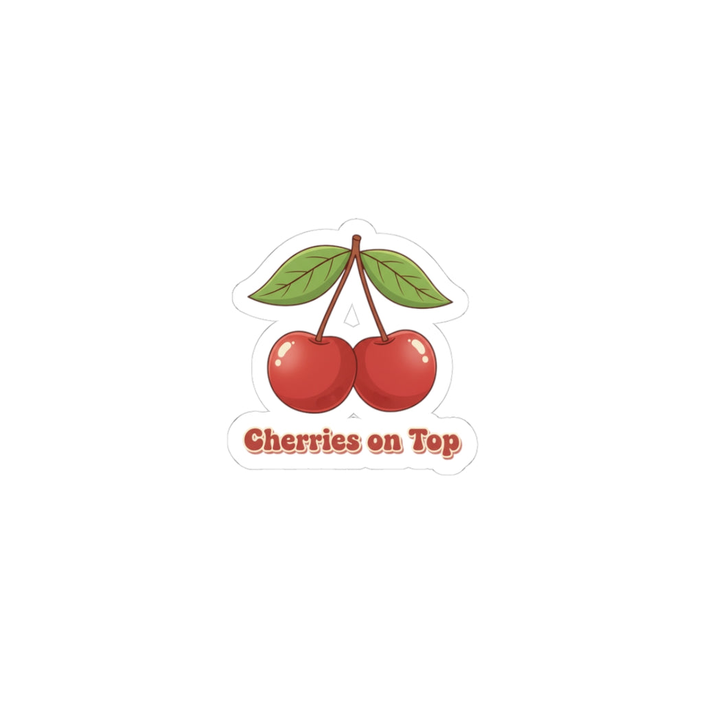Cherry Pair Sticker | Vintage Kawaii fruit motif, retro cherry design