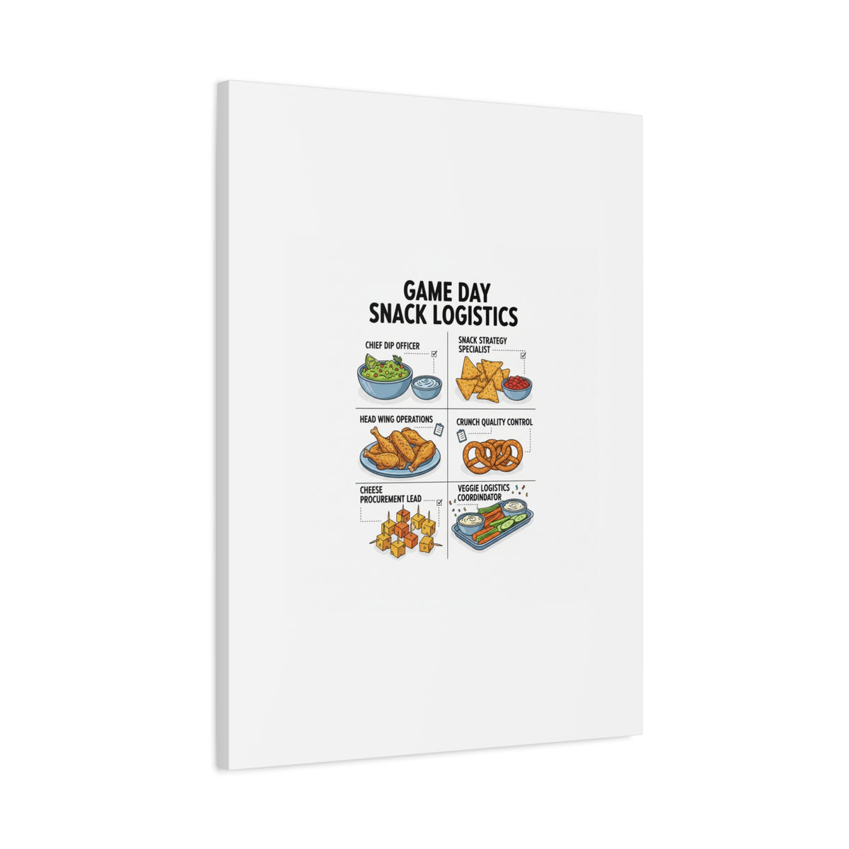 Game Day Snack Logistics Canvas, Dip Strategist Poster | Game Day Blueprint