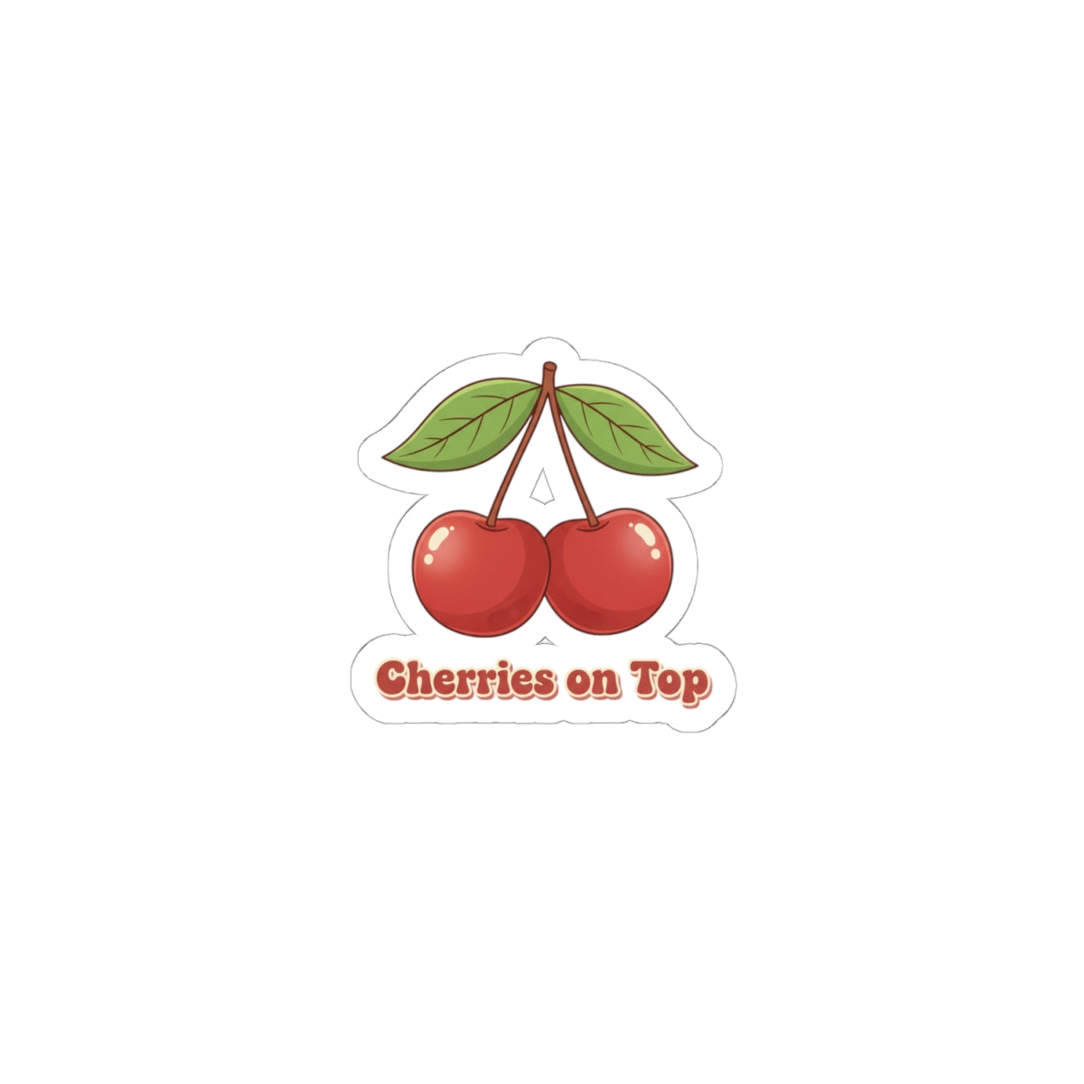 Cherry Pair Sticker | Vintage Kawaii fruit motif, retro cherry design