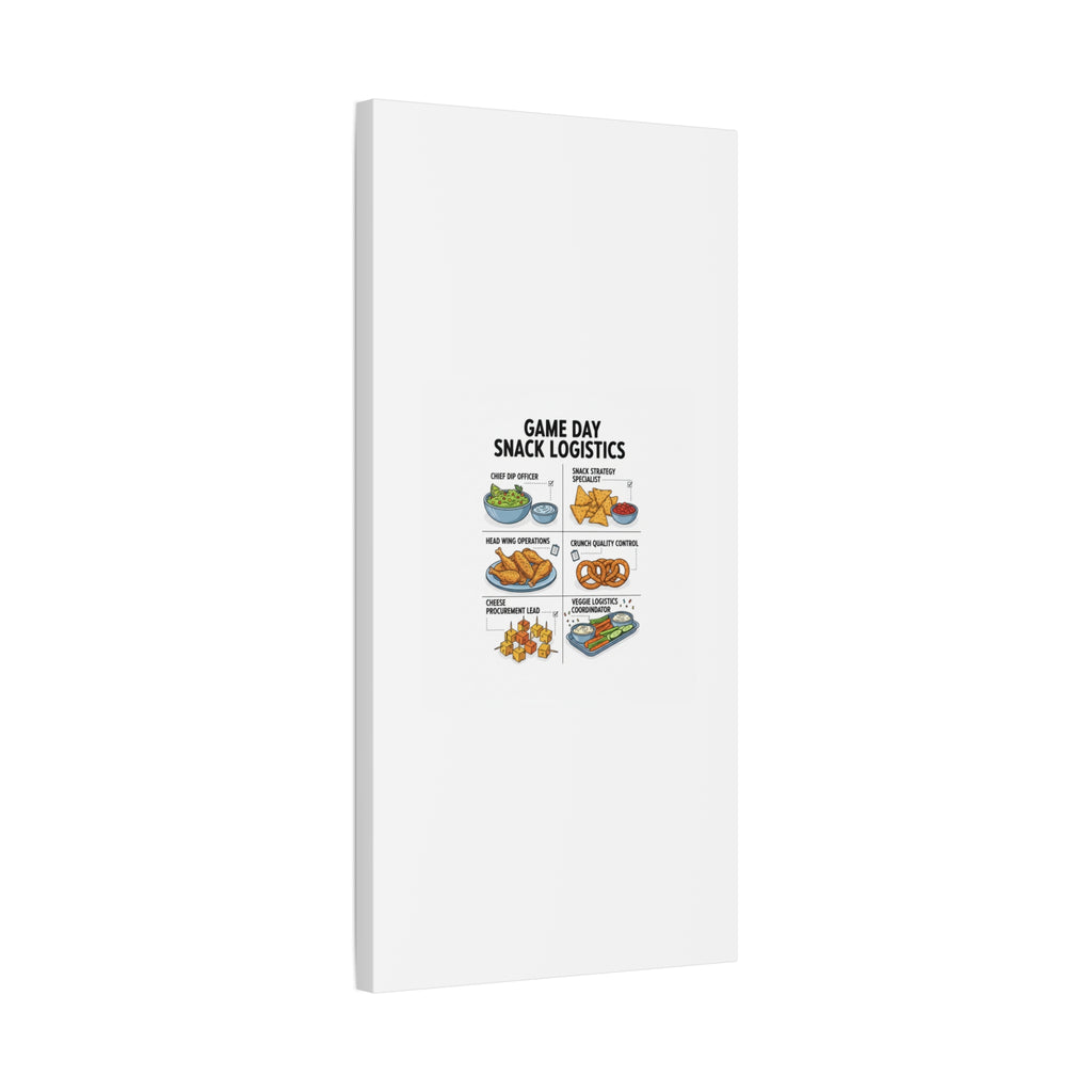Game Day Snack Logistics Canvas, Dip Strategist Poster | Game Day Blueprint