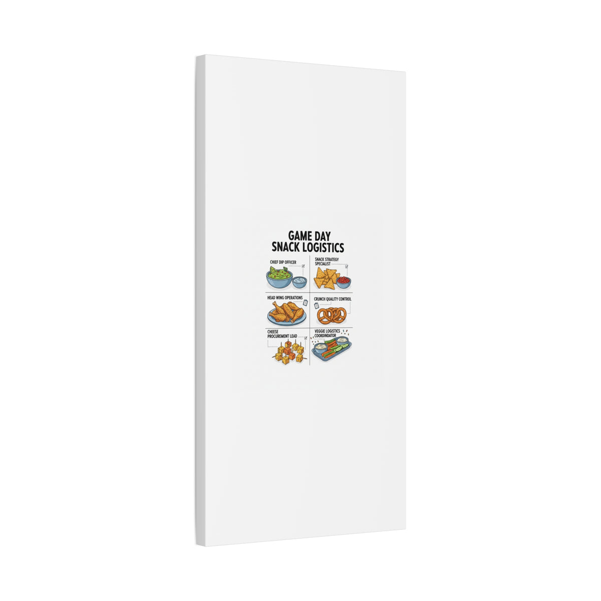 Game Day Snack Logistics Canvas, Dip Strategist Poster | Game Day Blueprint