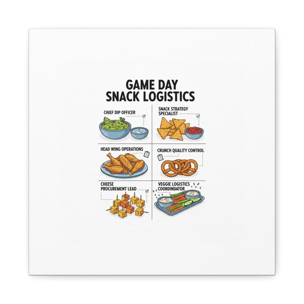 Game Day Snack Logistics Canvas, Dip Strategist Poster | Game Day Blueprint