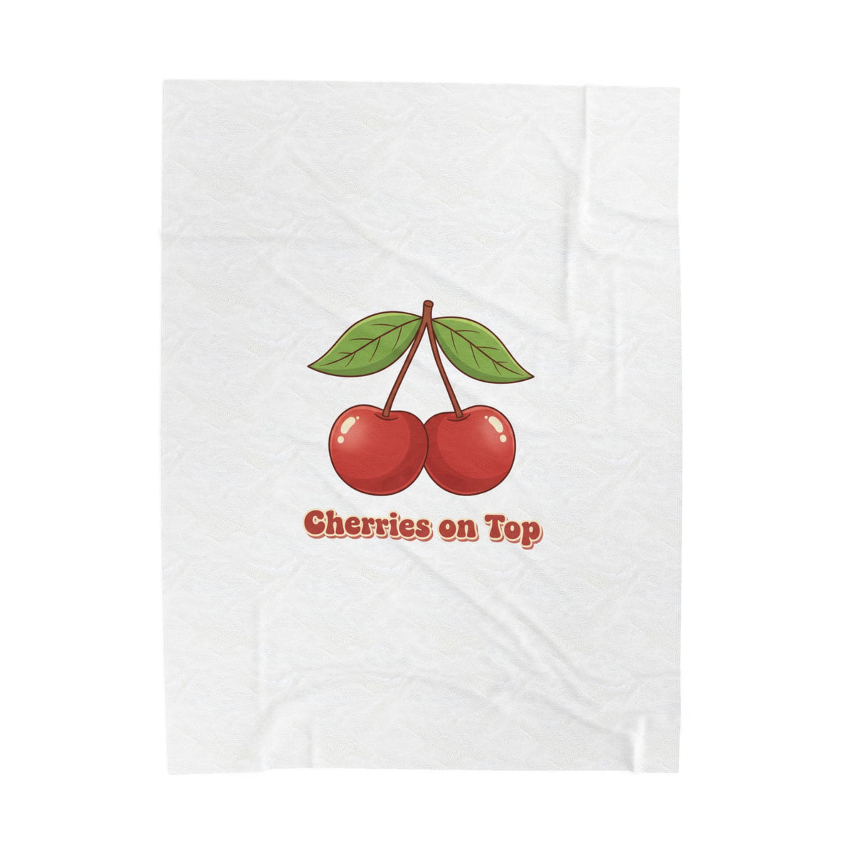 Cherries on Top Plush Blanket | Retro Kawaii Fruit Design