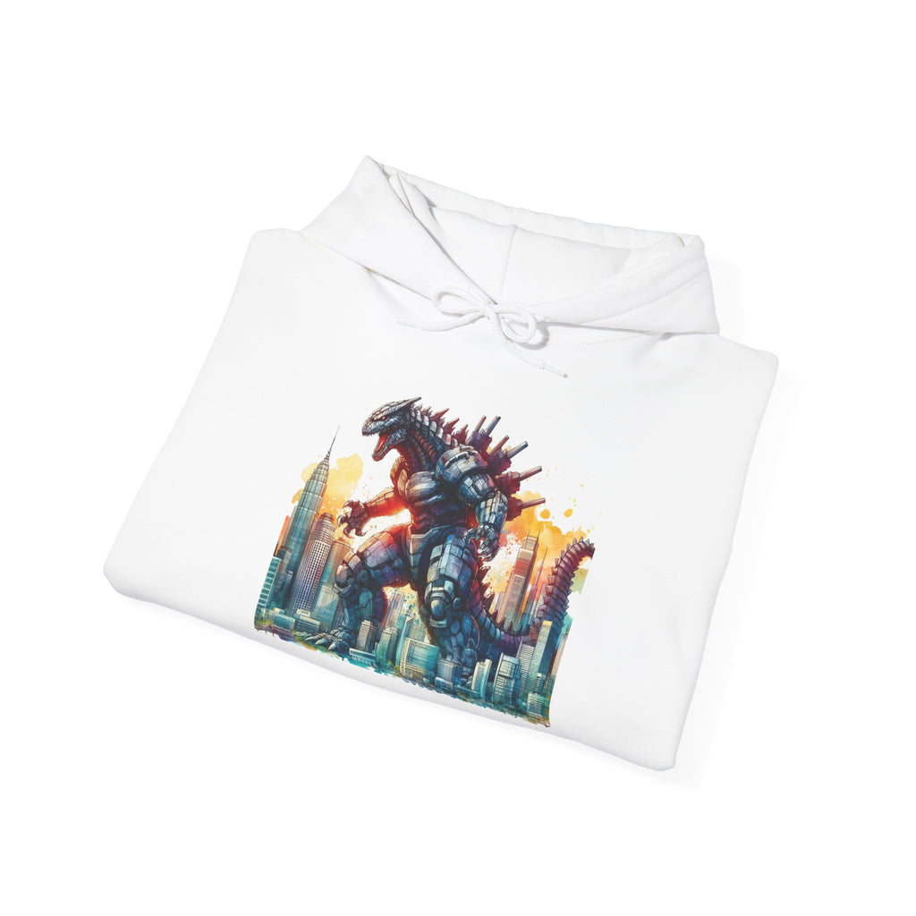 Godzilla Cityscape Hoodie – Retro Monster Graphic Pullover
