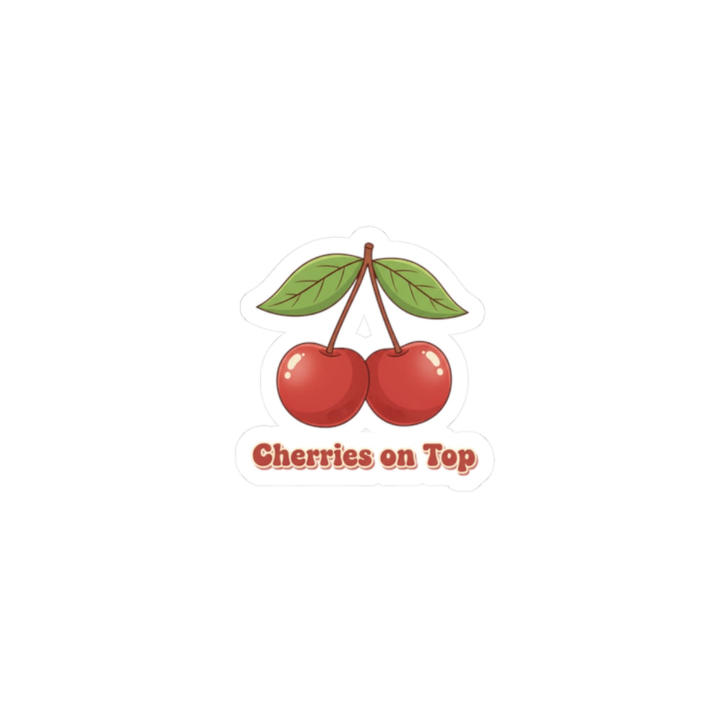 Cherry Pair Sticker | Vintage Kawaii fruit motif, retro cherry design