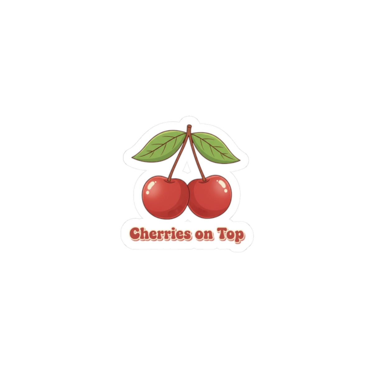 Cherry Pair Sticker | Vintage Kawaii fruit motif, retro cherry design
