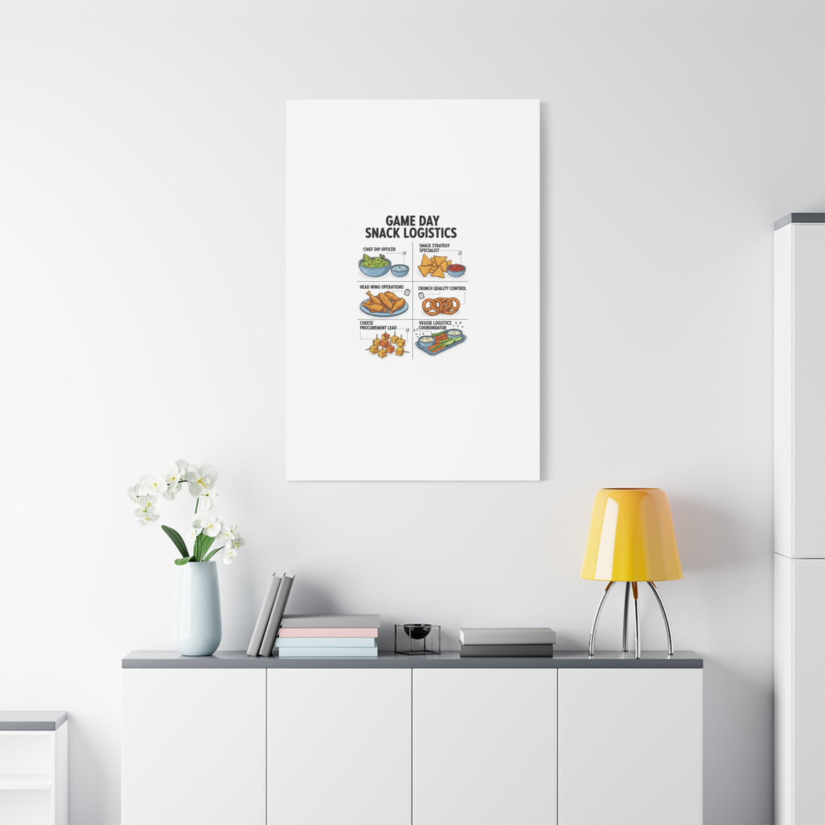 Game Day Snack Logistics Canvas, Dip Strategist Poster | Game Day Blueprint