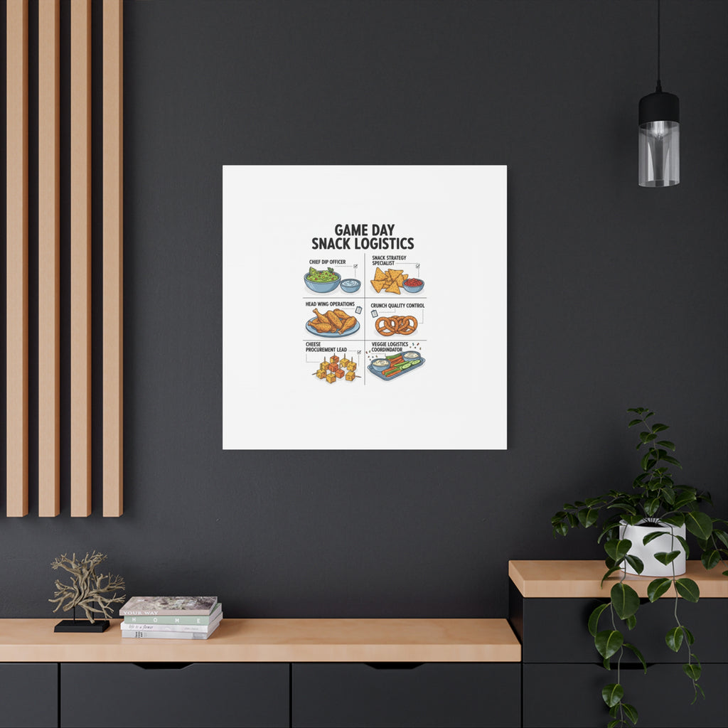 Game Day Snack Logistics Canvas, Dip Strategist Poster | Game Day Blueprint