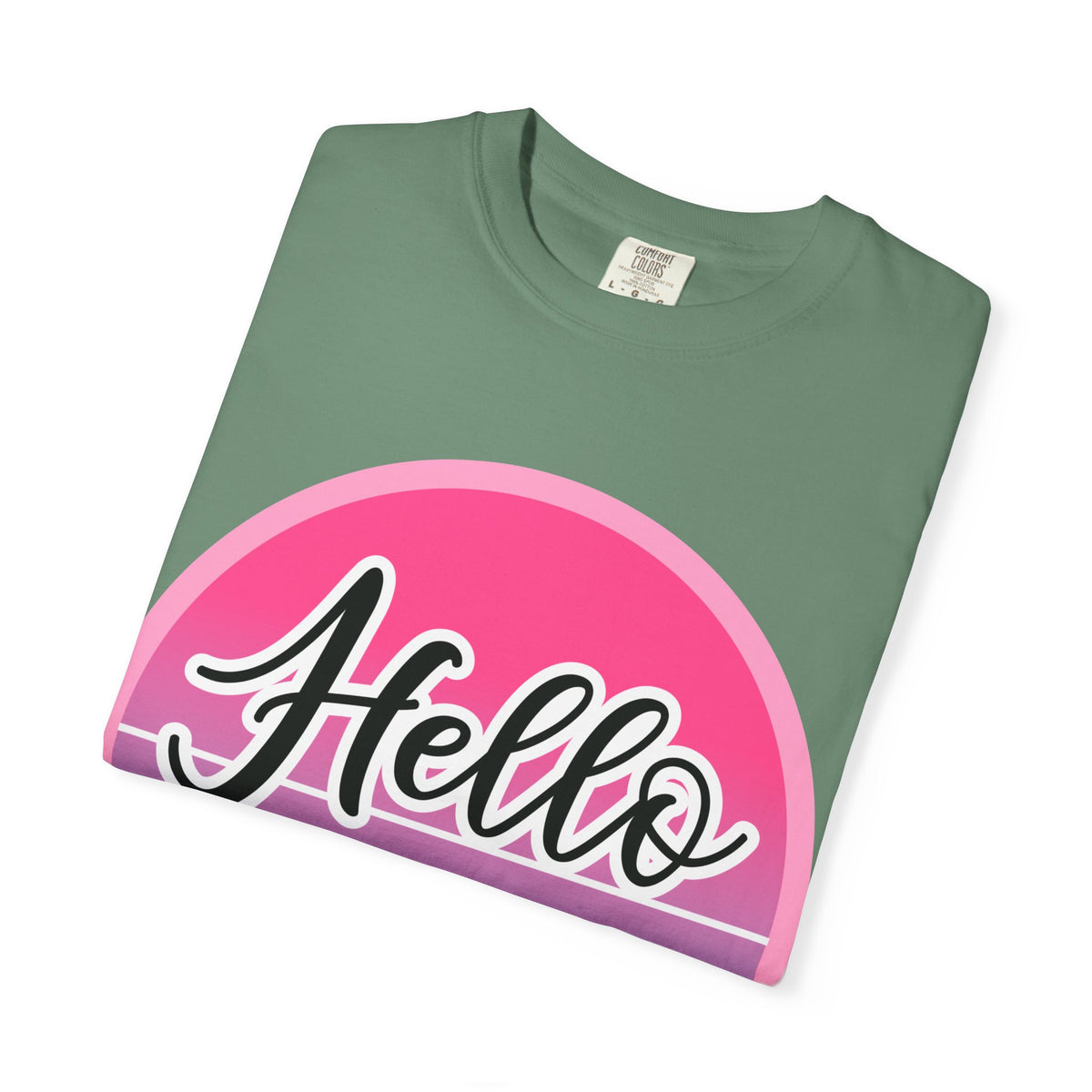 Hello Summer T-Shirt — Pink Retro Sunset Floral Tee