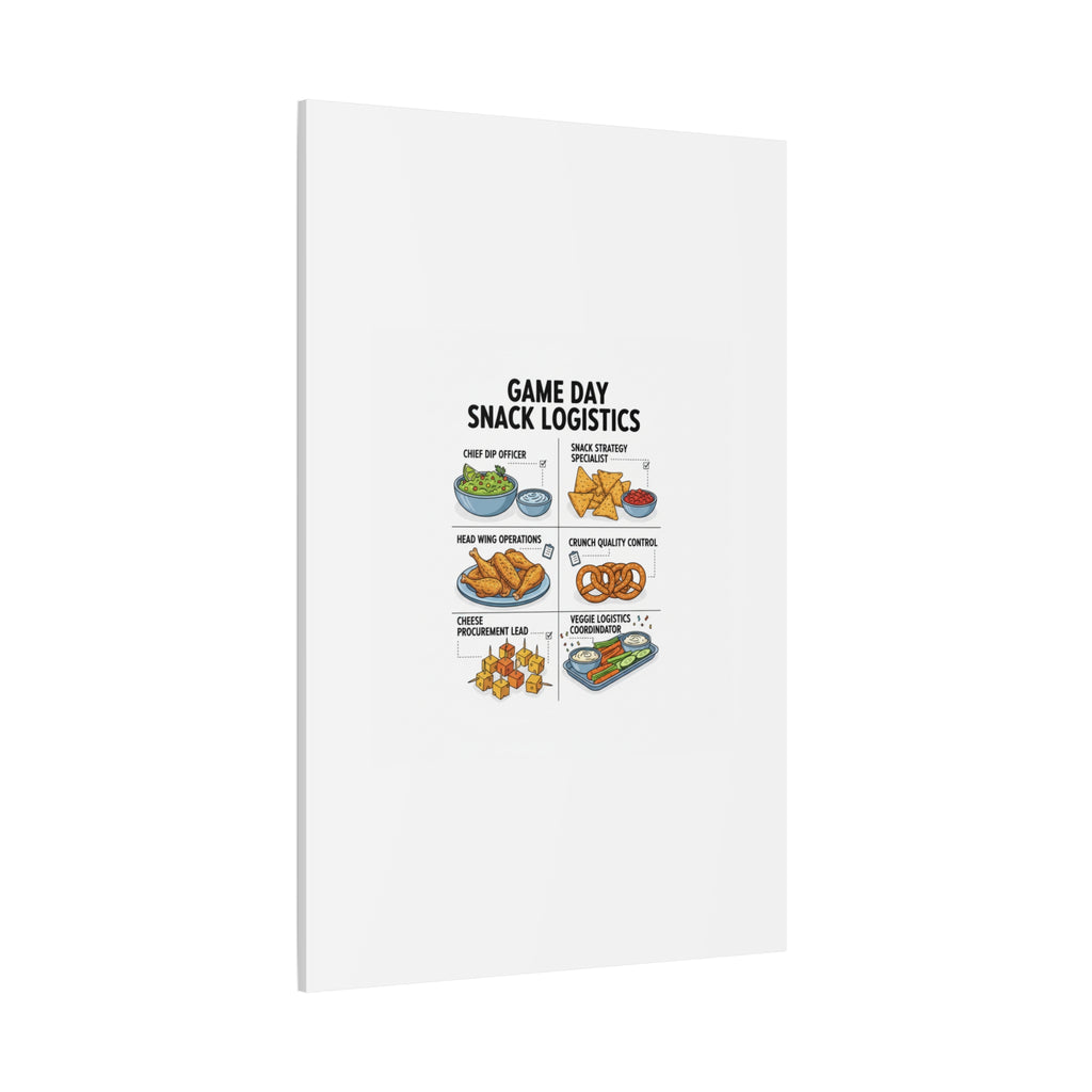 Game Day Snack Logistics Canvas, Dip Strategist Poster | Game Day Blueprint