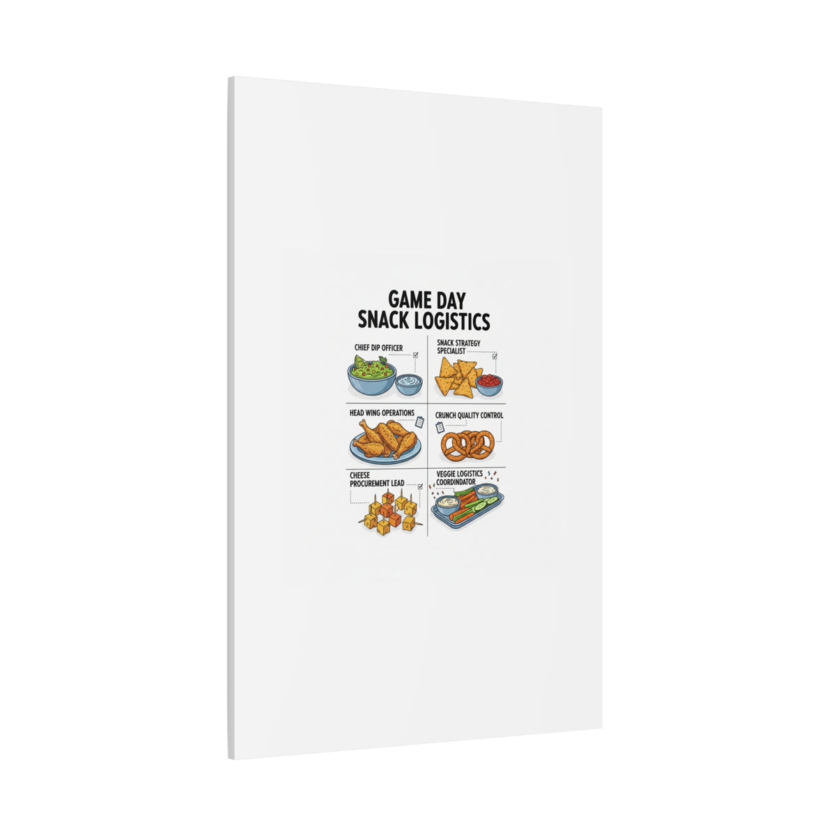 Game Day Snack Logistics Canvas, Dip Strategist Poster | Game Day Blueprint