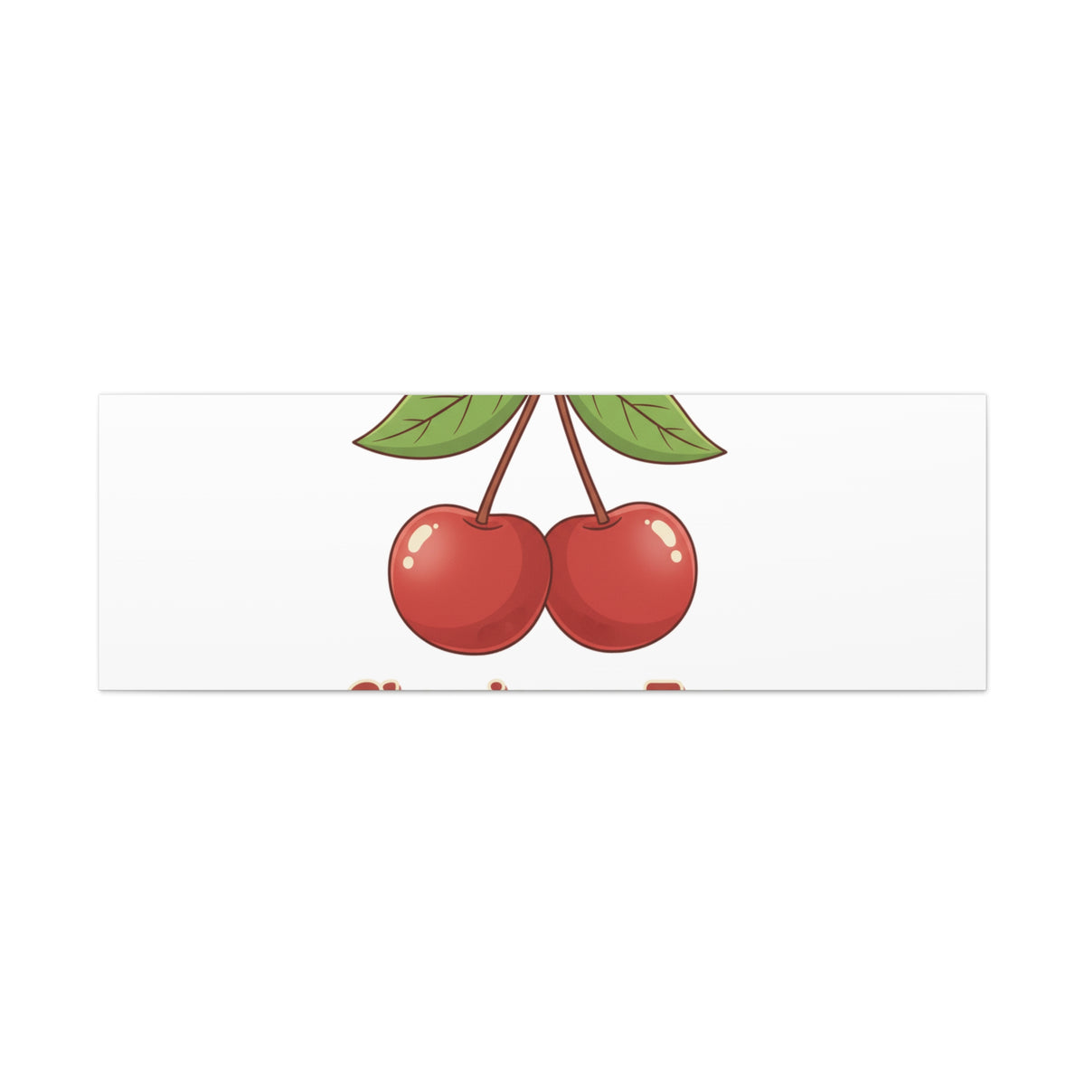 Cherry Illustration Canvas, vintage cherry fruit motif | kawaii retro wall art