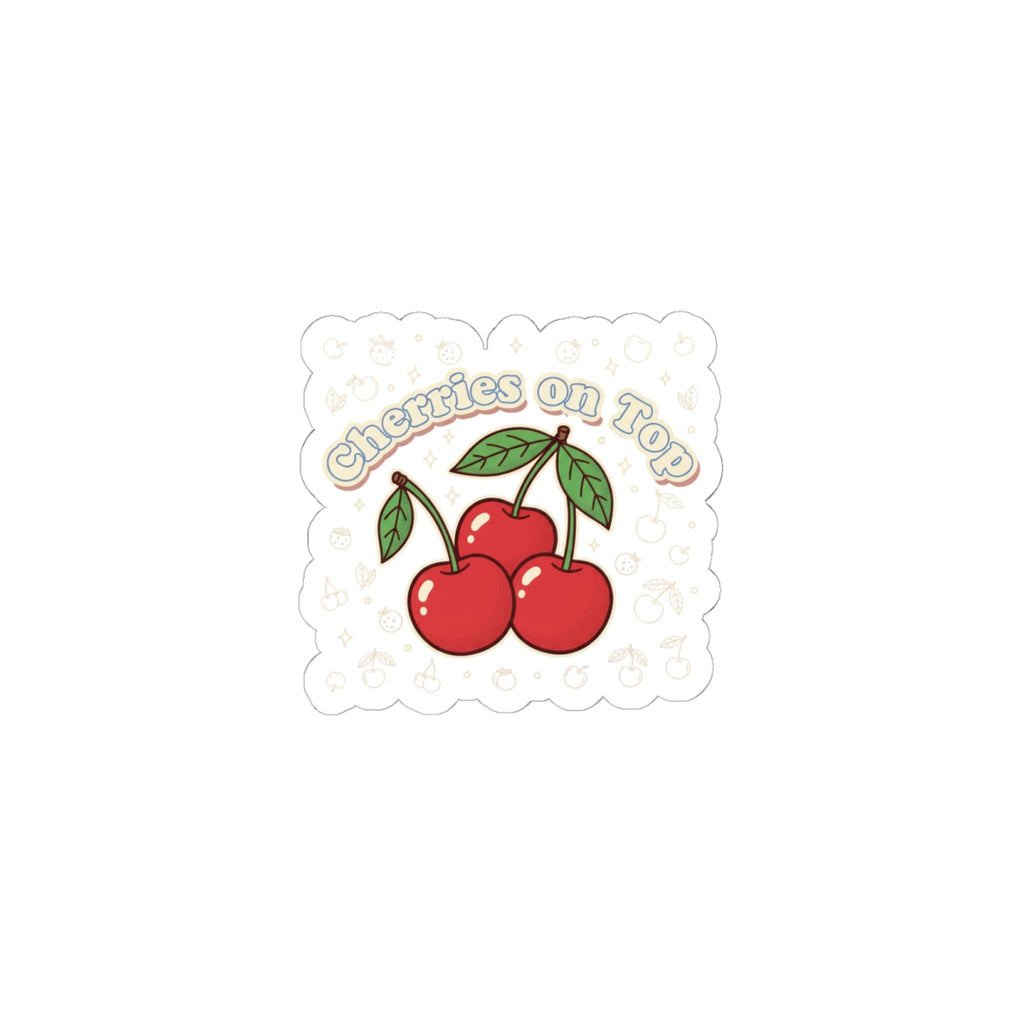 Cherries on Top Sticker | Vintage Kawaii Cherry Fruit Motif