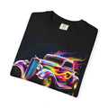 Classic Hot Rod T-Shirt — Neon Flame Vintage Car Graphic Tee