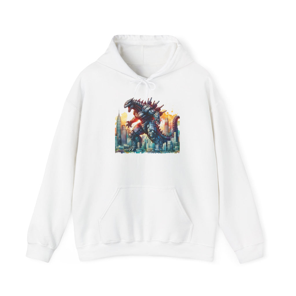 Godzilla Cityscape Hoodie – Retro Monster Graphic Pullover
