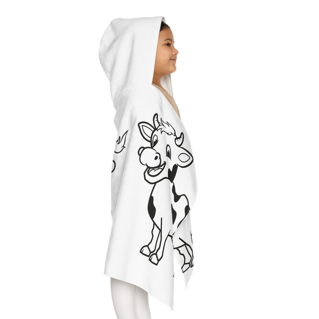 Cow Print Kids Hooded Towel — Cute Cartoon Calf Beach & Bath Wrap