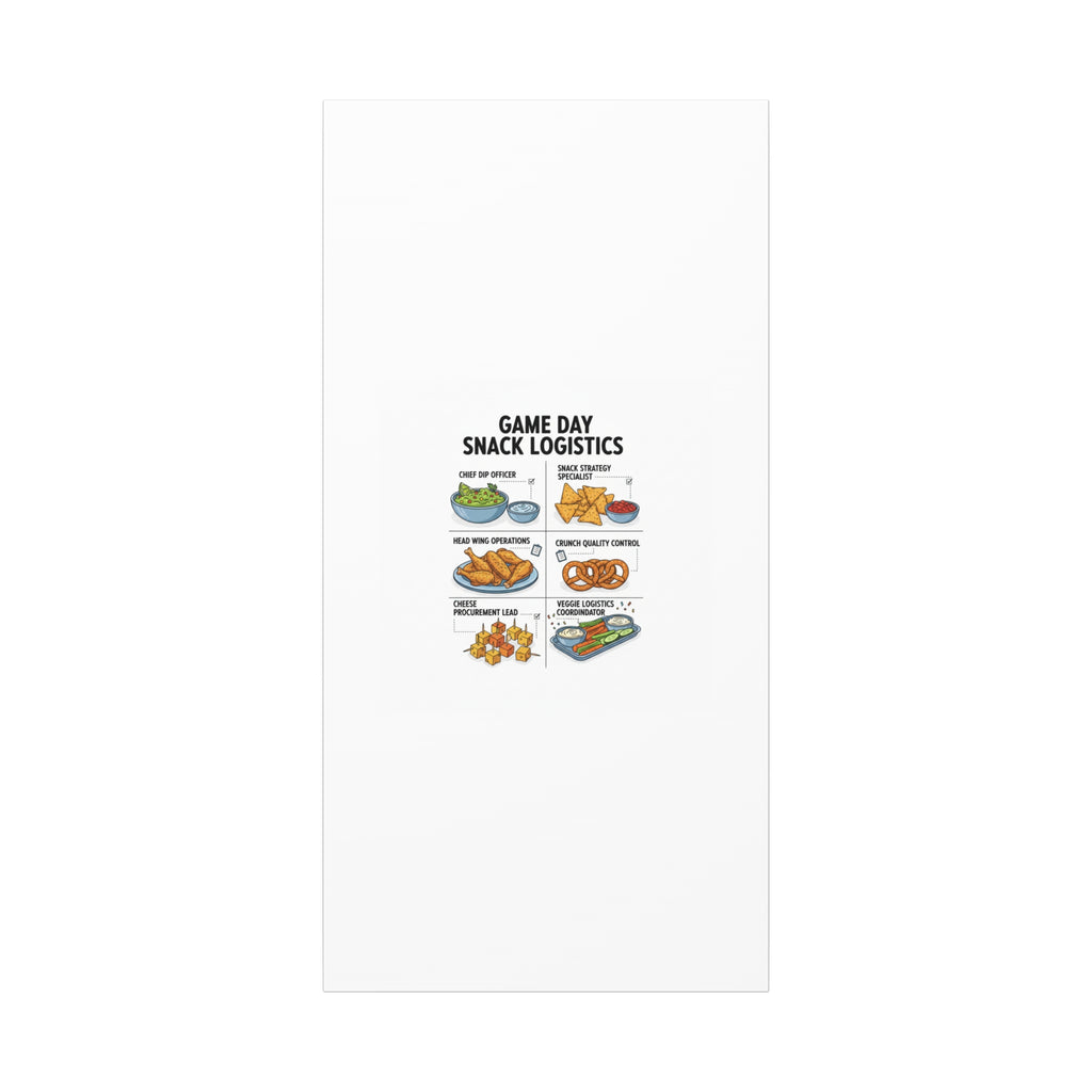 Game Day Snack Logistics Canvas, Dip Strategist Poster | Game Day Blueprint
