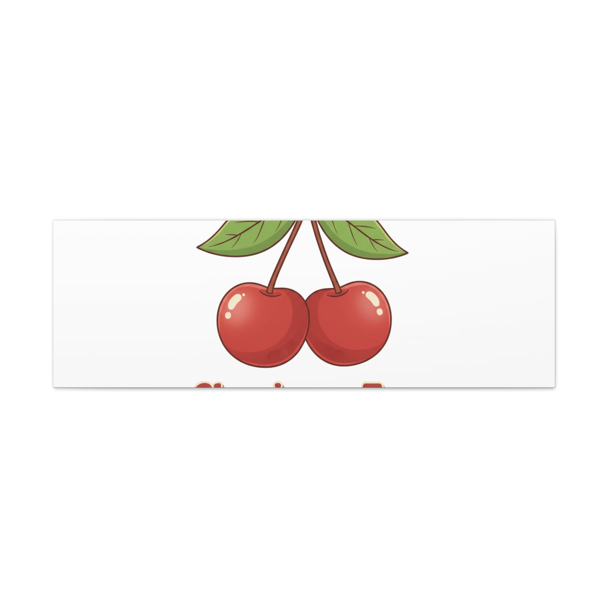 Cherry Illustration Canvas, vintage cherry fruit motif | kawaii retro wall art