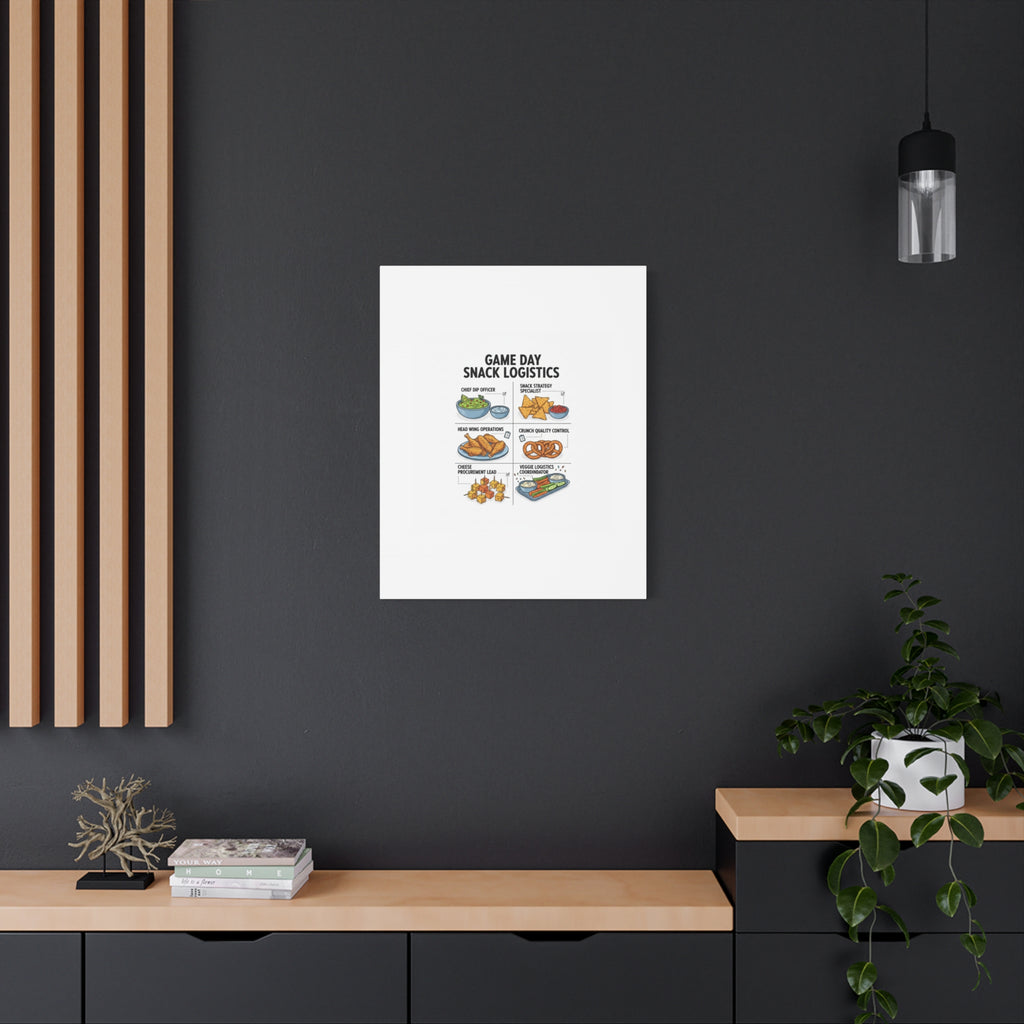 Game Day Snack Logistics Canvas, Dip Strategist Poster | Game Day Blueprint