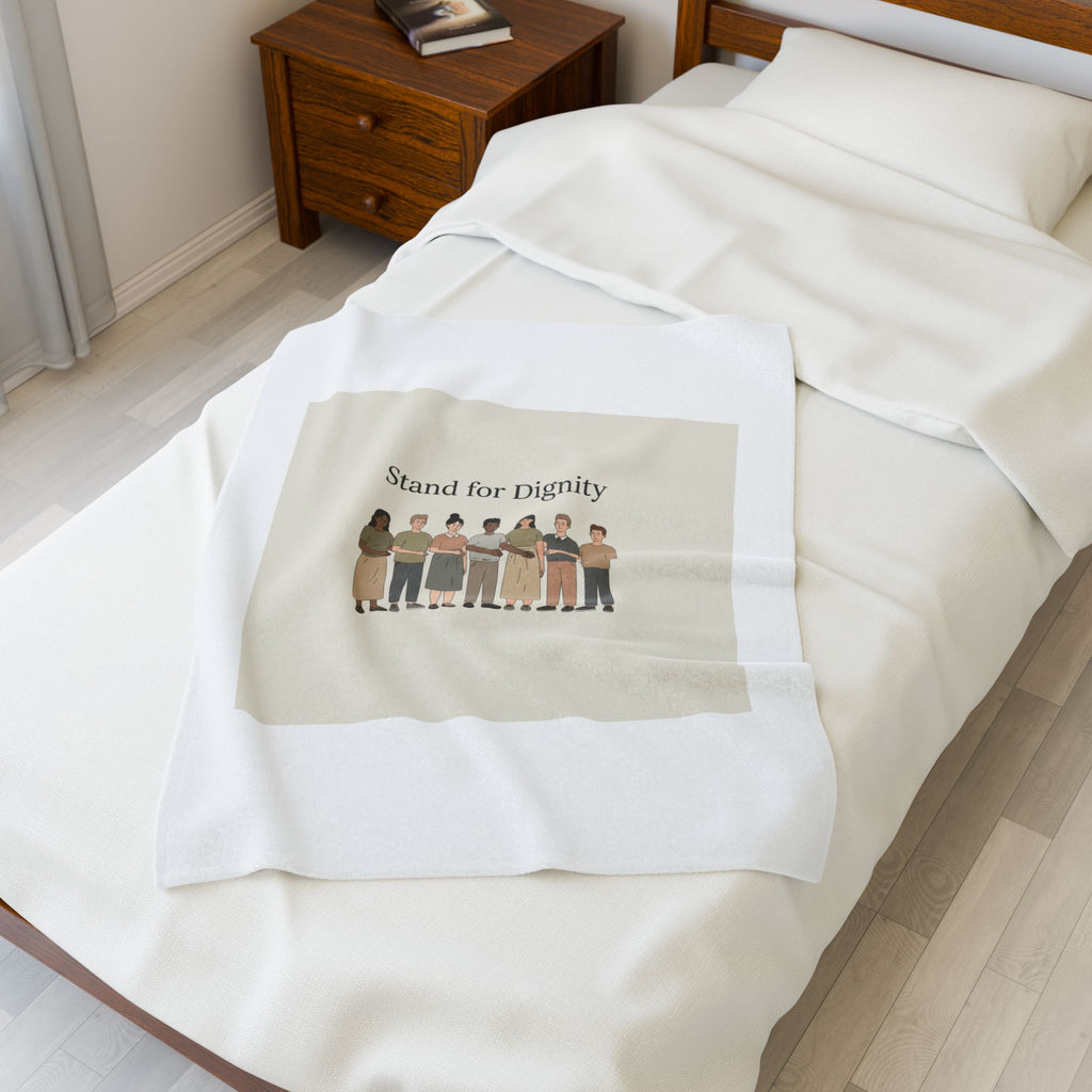 Stand for Dignity Velveteen Plush Blanket | Unity, Human Dignity, Inclusive Design