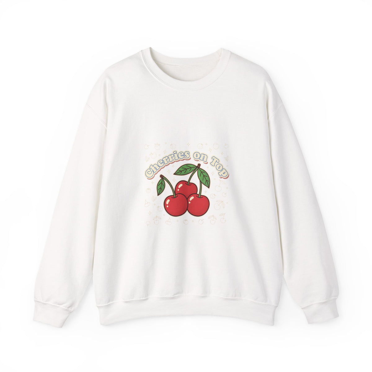 Cherries on Top Crewneck Sweatshirt | vintage cherry design, kawaii fruit graphic