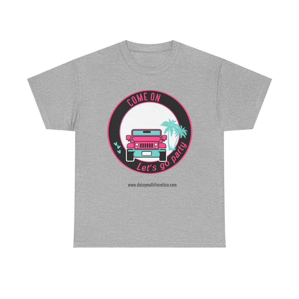 Jeep Beach Party Tee – “Come On Let’s Go Party” Retro Palm Graphic T-Shirt