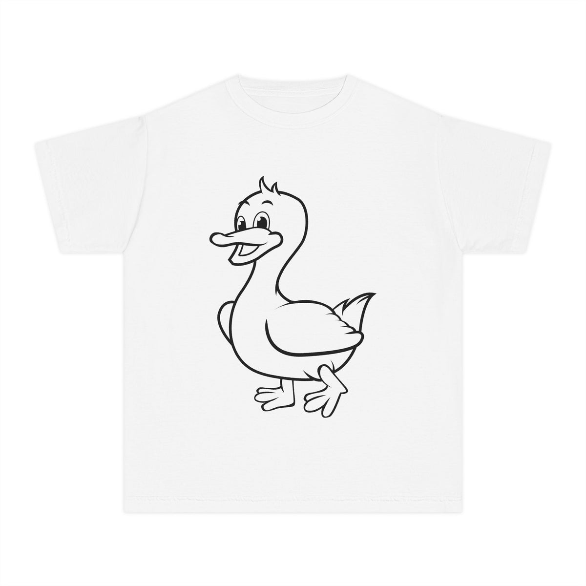 Kids Duck T-Shirt — Cute Cartoon Duck Outline Tee for Boys & Girls