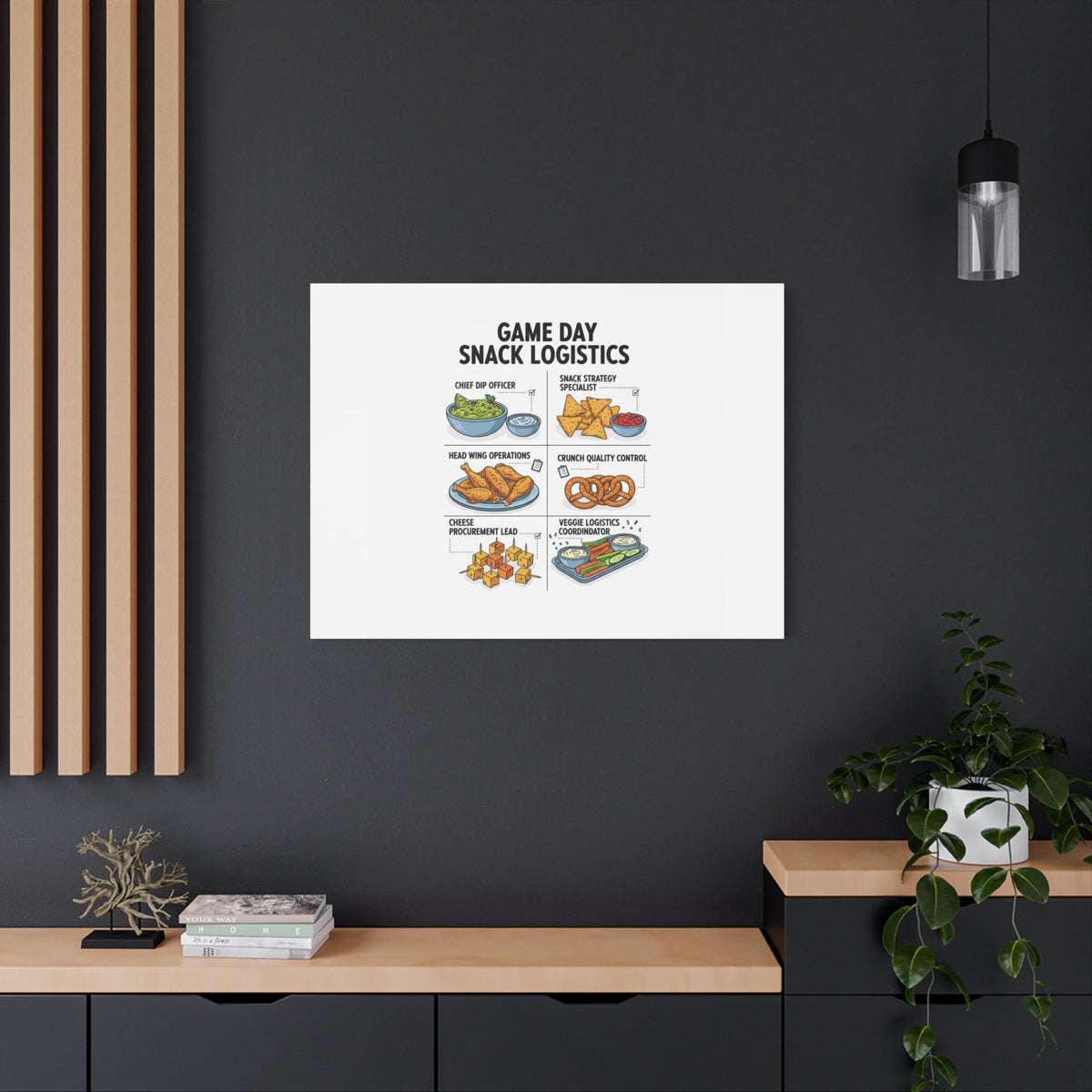 Game Day Snack Logistics Canvas, Dip Strategist Poster | Game Day Blueprint