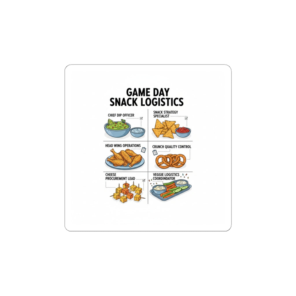 Game Day Snack Logistics Sticker | dip strategist, tailgate blueprint