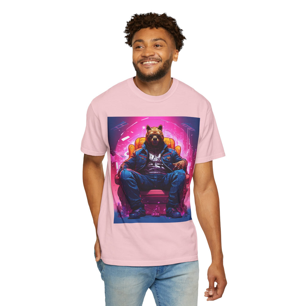 Bear Boss Graphic T-Shirt — Neon Cyberpunk Streetwear