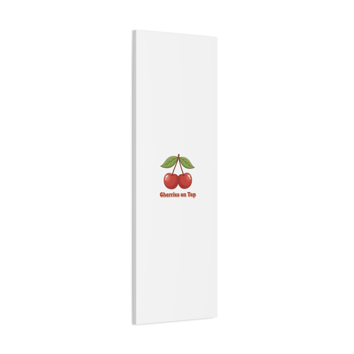 Cherry Illustration Canvas, vintage cherry fruit motif | kawaii retro wall art