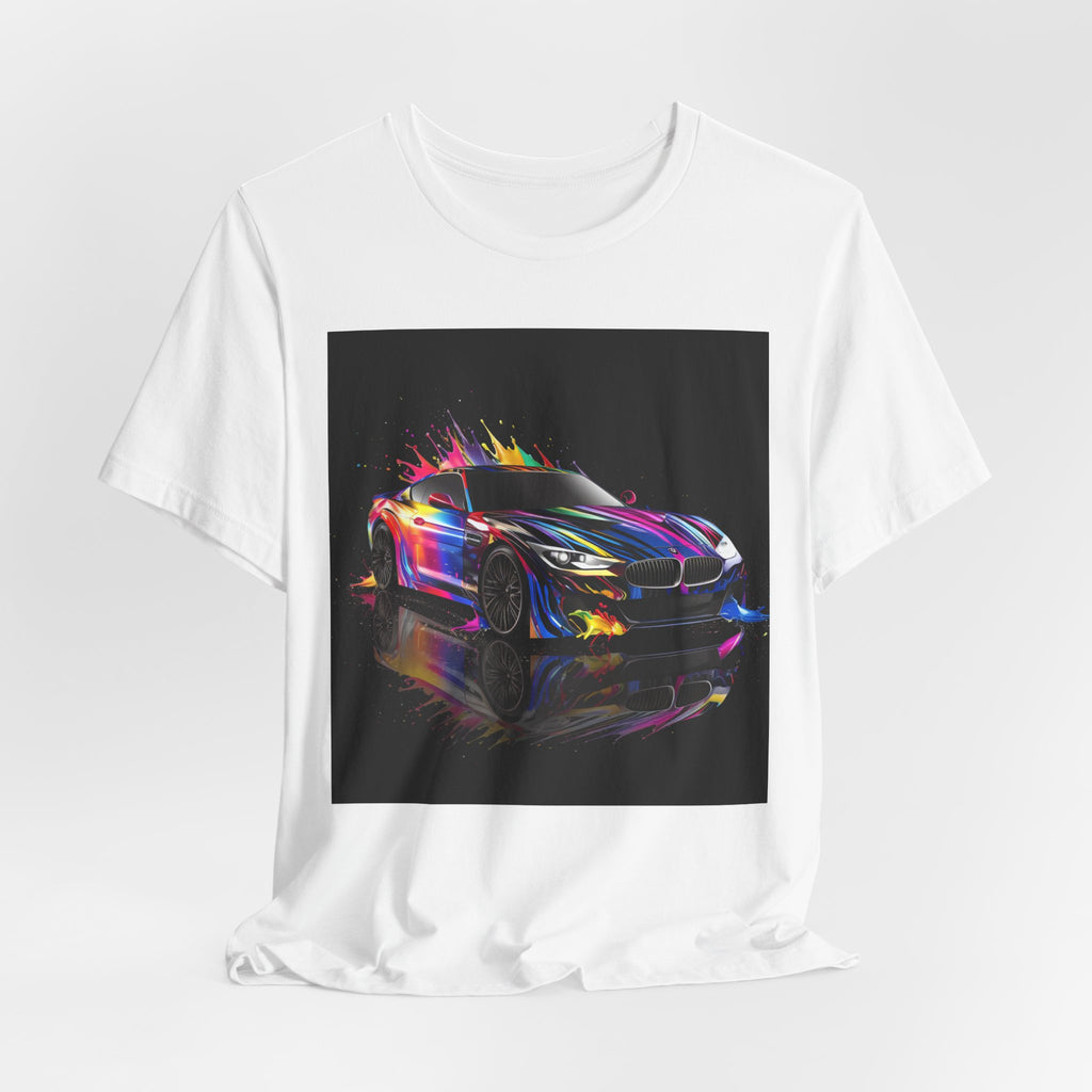 Neon Sports Car T‑Shirt — Colorful Racing Muscle Car Graphic Tee