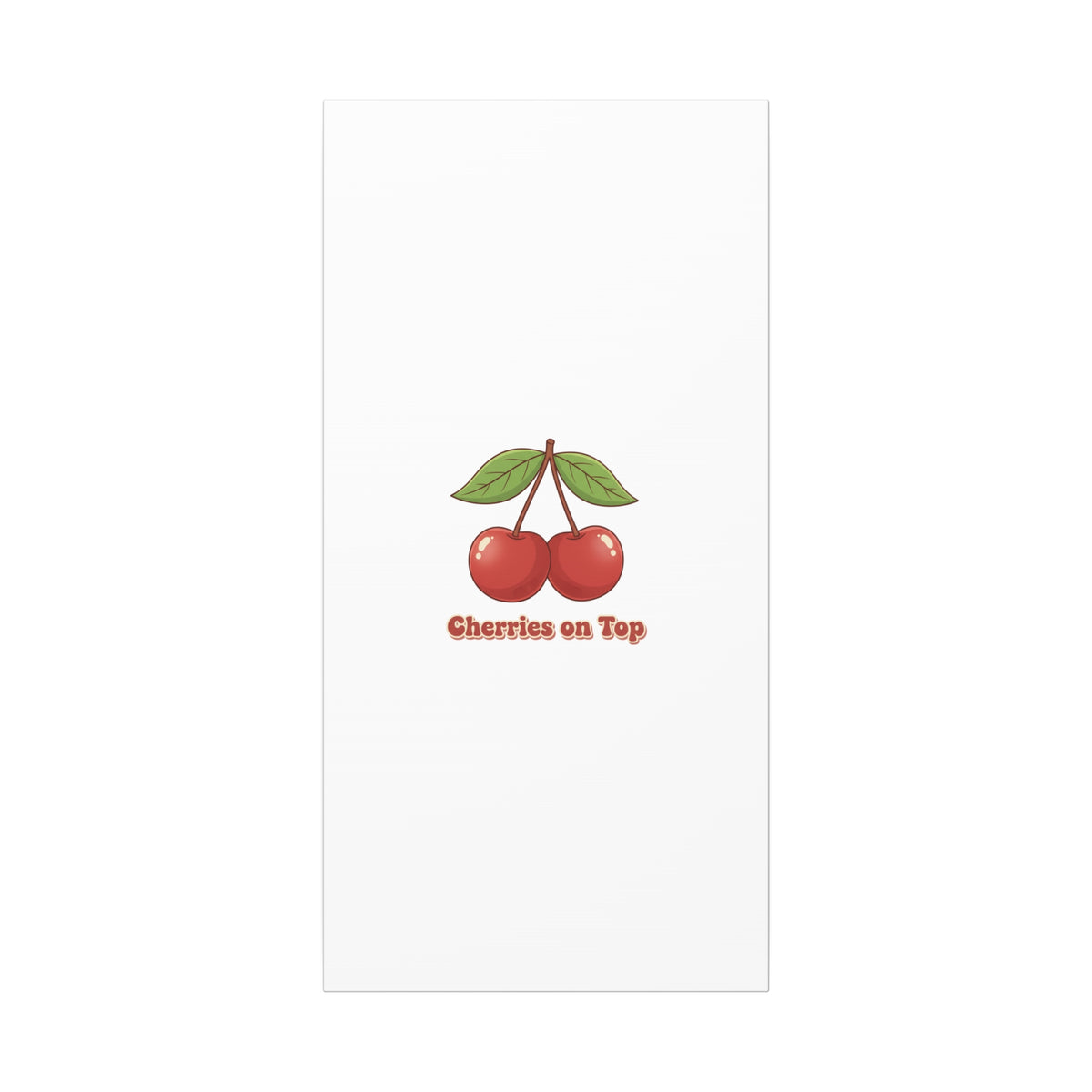 Cherry Illustration Canvas, vintage cherry fruit motif | kawaii retro wall art
