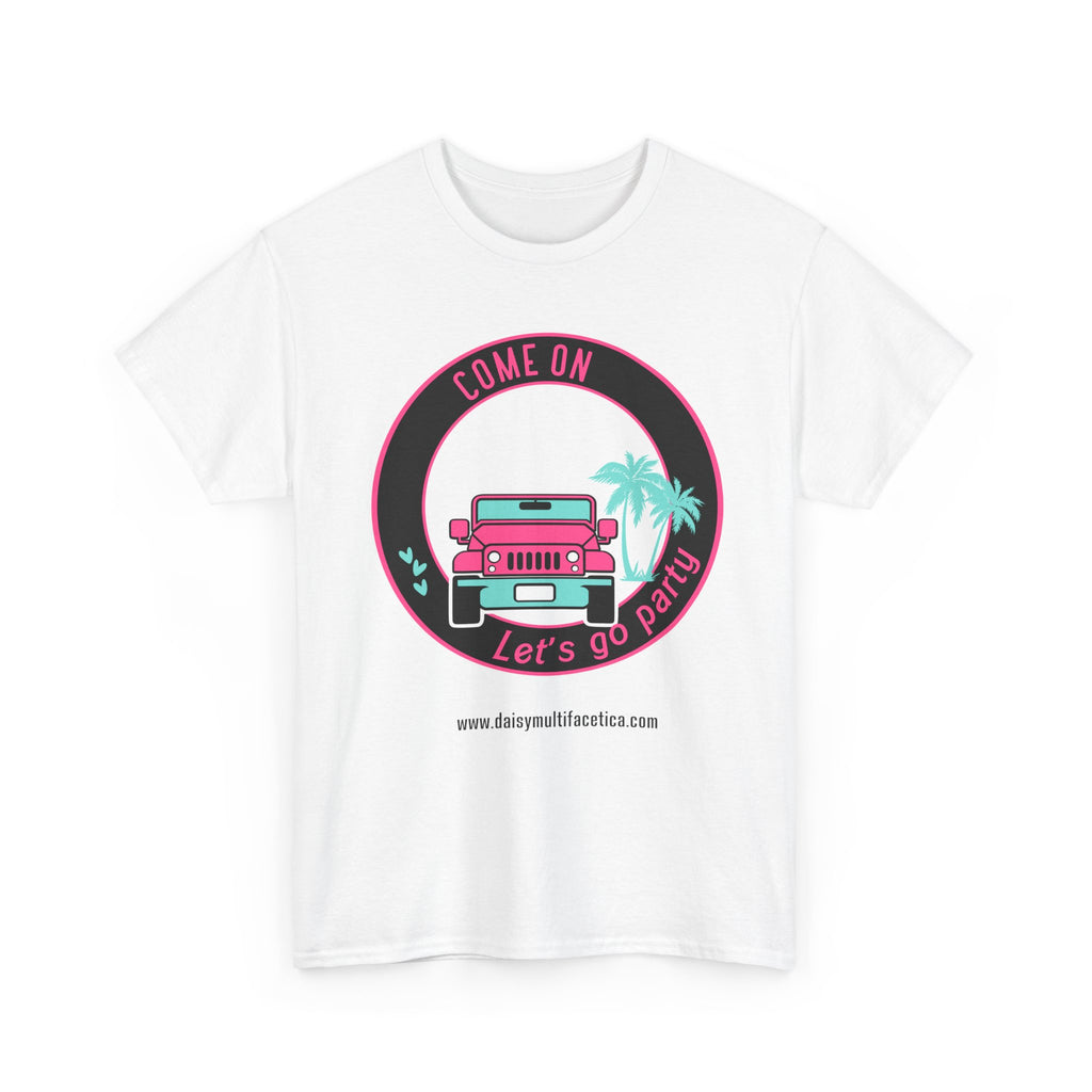 Jeep Beach Party Tee – “Come On Let’s Go Party” Retro Palm Graphic T-Shirt