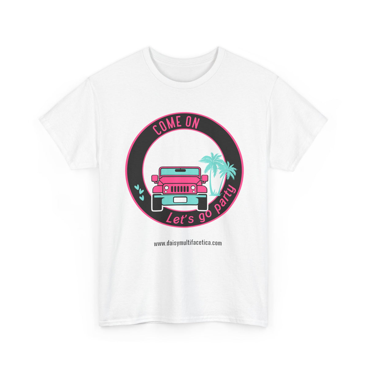 Jeep Beach Party Tee – “Come On Let’s Go Party” Retro Palm Graphic T-Shirt